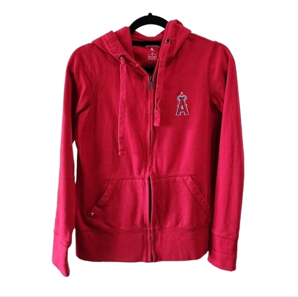 Angels Los Angeles Angels of Anaheim red hoodie sweatshirt full zip - Picture 1 of 5